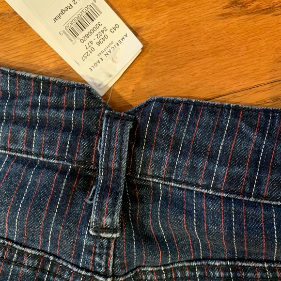 American Eagle Pleated High Rise Striped Mom Jeans/Trousers 2 - Picture 10 of 13